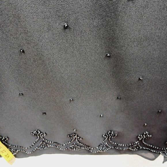 Skirt Maxi Size 18W Black Bead Scallop Evening Elegant Glam Formal Old Money - Picture 6 of 16